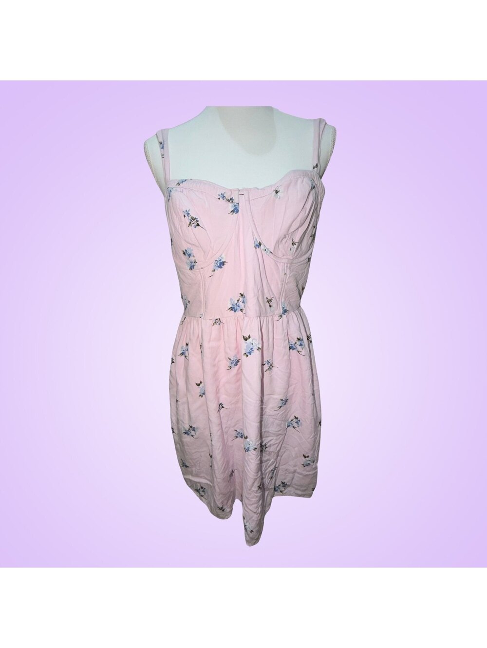 Abercrombie & Fitch XL Pink Floral Bustier Mini Dress | Cottagecore
